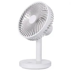 Aiolos HEDEUN USB-Tischventilator, Akkubetrieben, Weiss - Ventilatoren